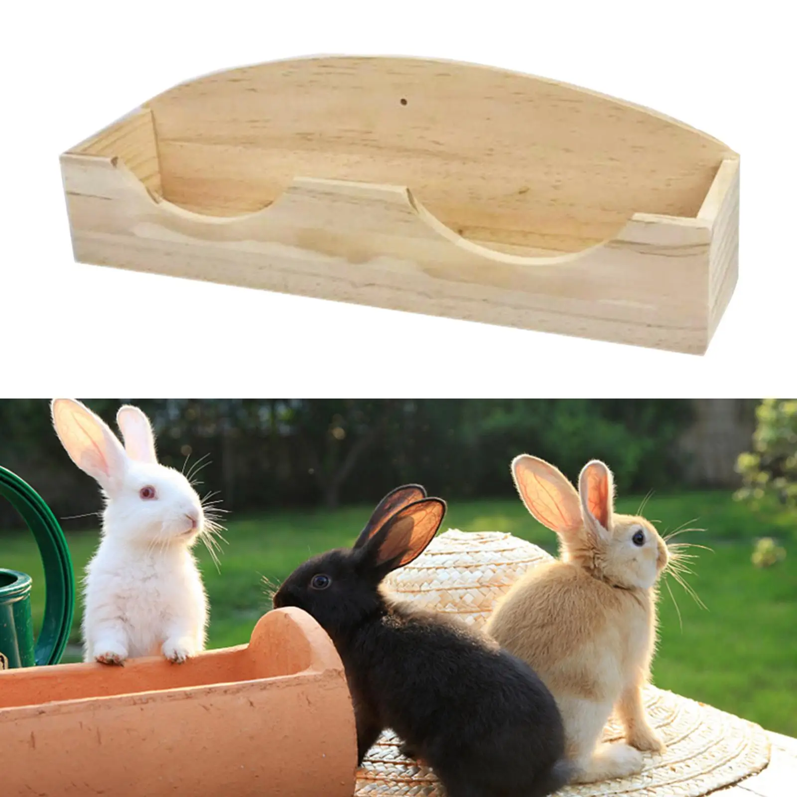 Premium Wooden Hay Feeder for Small Animals - and Functional Cage Accessory