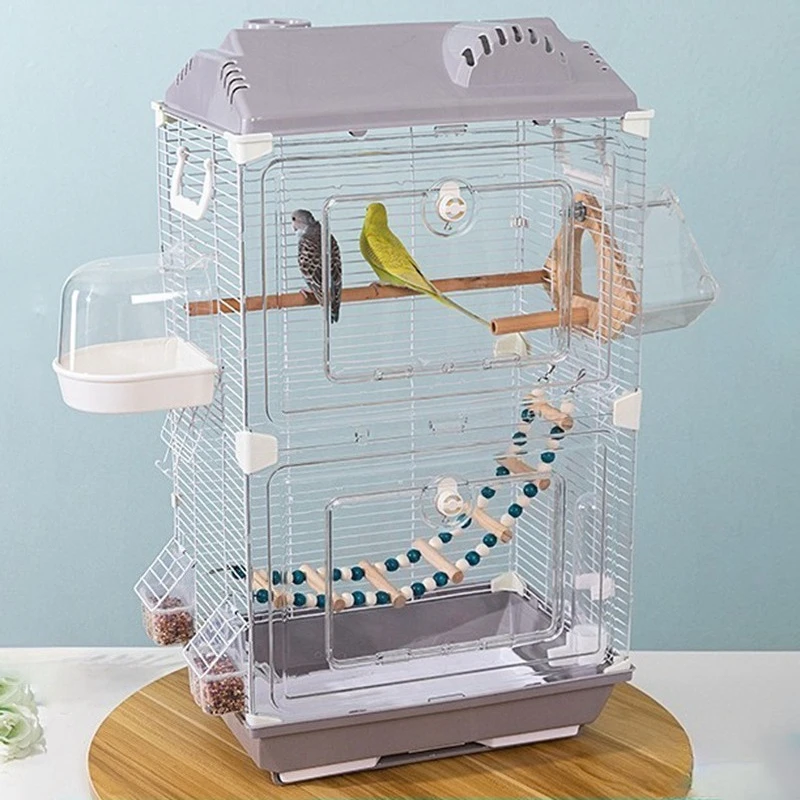 Jaulas acrílicas para pájaros, cajón grande, jaula para pájaros, loros, accesorios para pájaros grandes, jaula para loros, Animal PEQUEÑO, escondite, jaula para pájaros con casa de juguete - imagen 2
