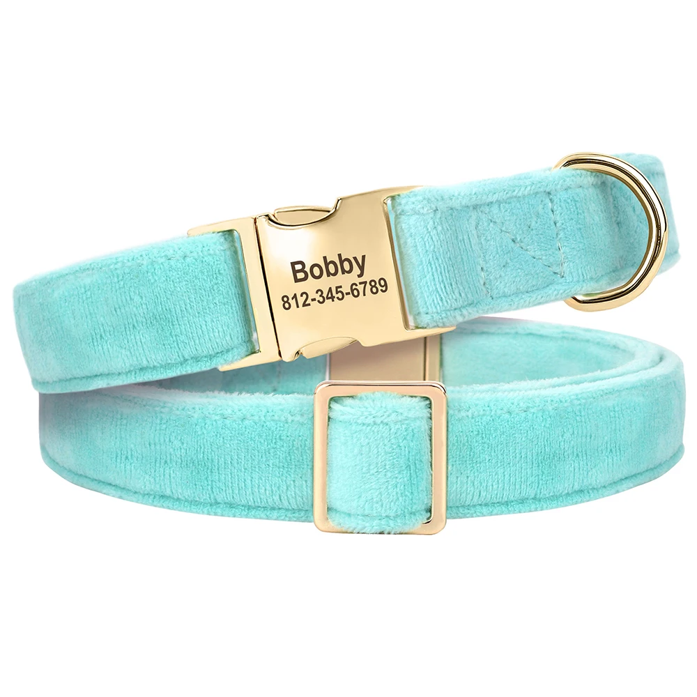Collar personalizado para perros pequeños, medianos y grandes, collares con placa de identificación para cachorros y mascotas suaves grabadas personalizadas para Pug Bulldog Francés S-L - imagen 2