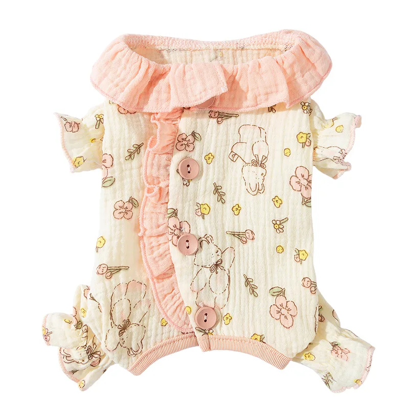 Otoño e Invierno perro princesa mono de encaje mascota pantalones de cuatro patas pequeño tamaño mediano perro gato ropa de casa ropa de cachorro