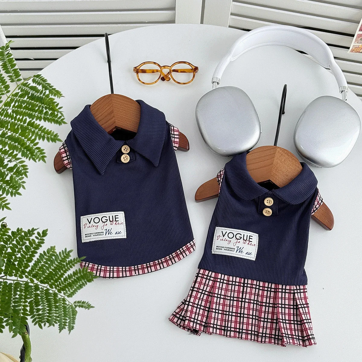 Ropa camisa con falda otoño invierno para perros pequeños y gatos - imagen 3