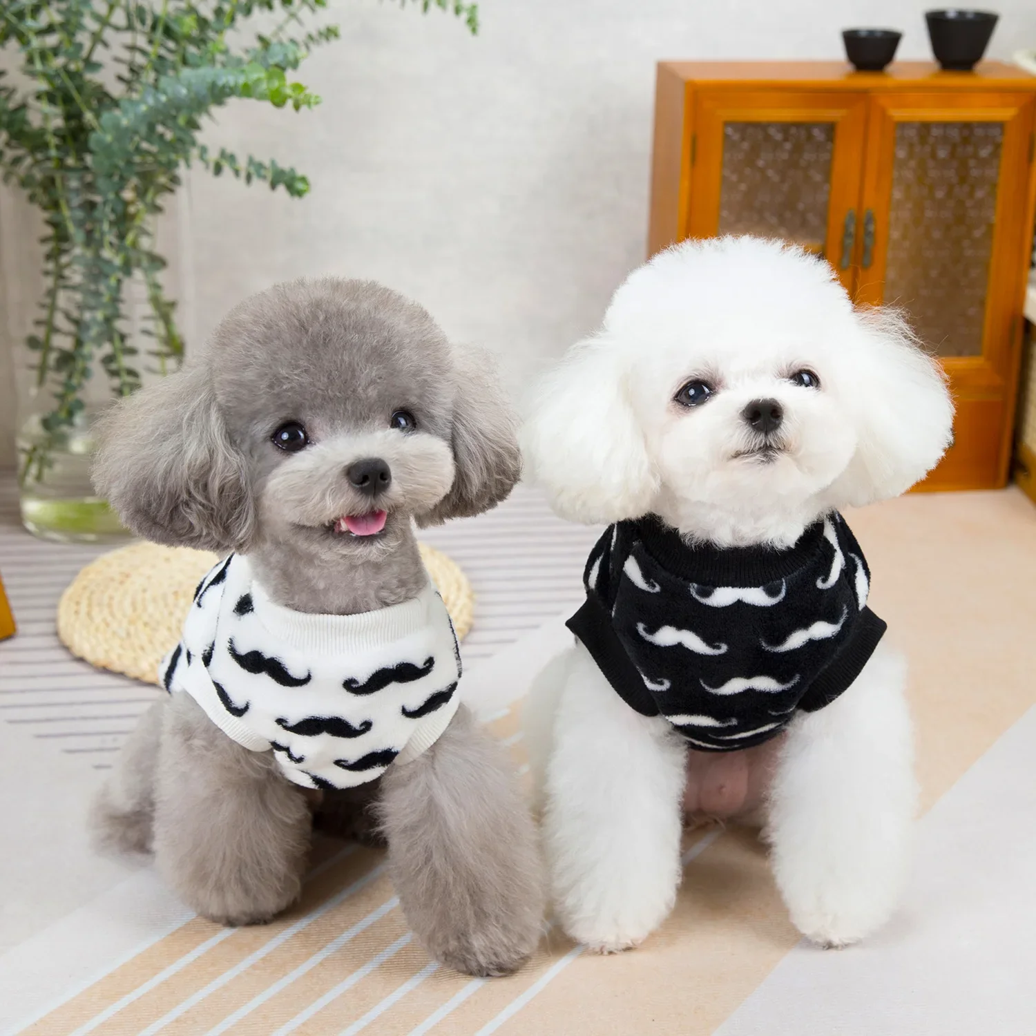 Ropa cálida de invierno para perros pequeños, chaqueta para gatos con barba, ropa de peluche para Chihuahua, disfraz de Bulldog Francés Shih Tzu, abrigos de Pug - imagen 2