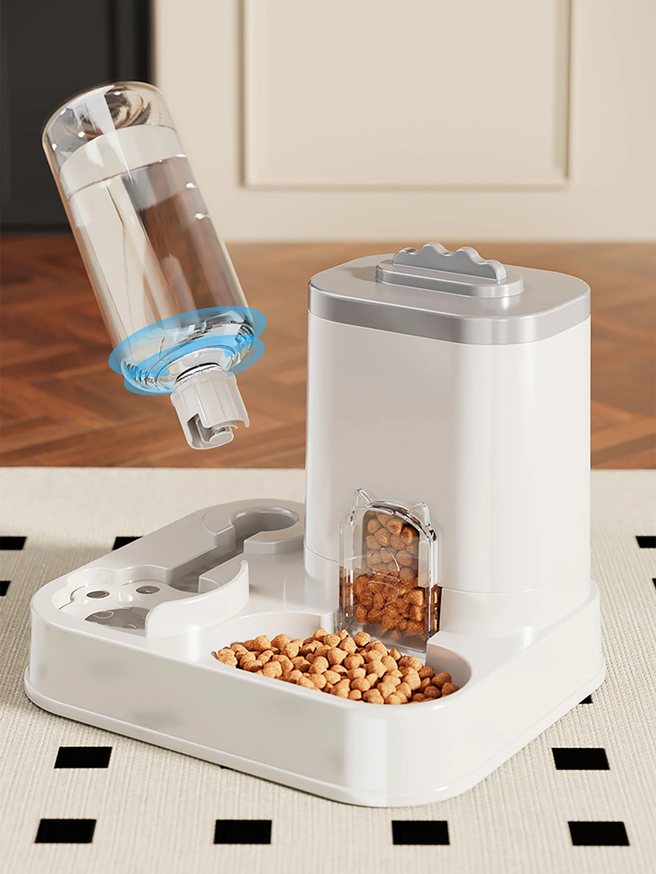 Dispensador de agua automático para perros y gatos, blanco minimalista - imagen 5