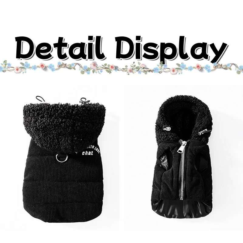 Ropa cálida de invierno para perros, chaqueta deportiva para perros, abrigo con Bordado de letras, chaleco para cachorros, abrigo de moda para gatos, ropa para mascotas Yorkie - imagen 5