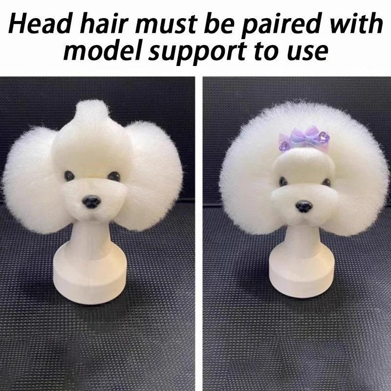 Cabeza de perro de peluche, modelo de pelo, peluca, práctica de belleza, aseo, simulación de cabeza de mascota, pelos, modelo falso, corte, productos de esteticista para mascotas - imagen 5