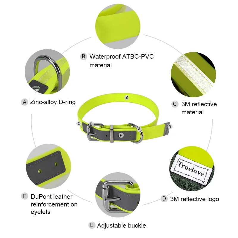 Winhypet-Collar impermeable para perros, desodorante ajustable, collares resistentes a la suciedad y fáciles de limpiar, accesorios para caminar para perros - imagen 4