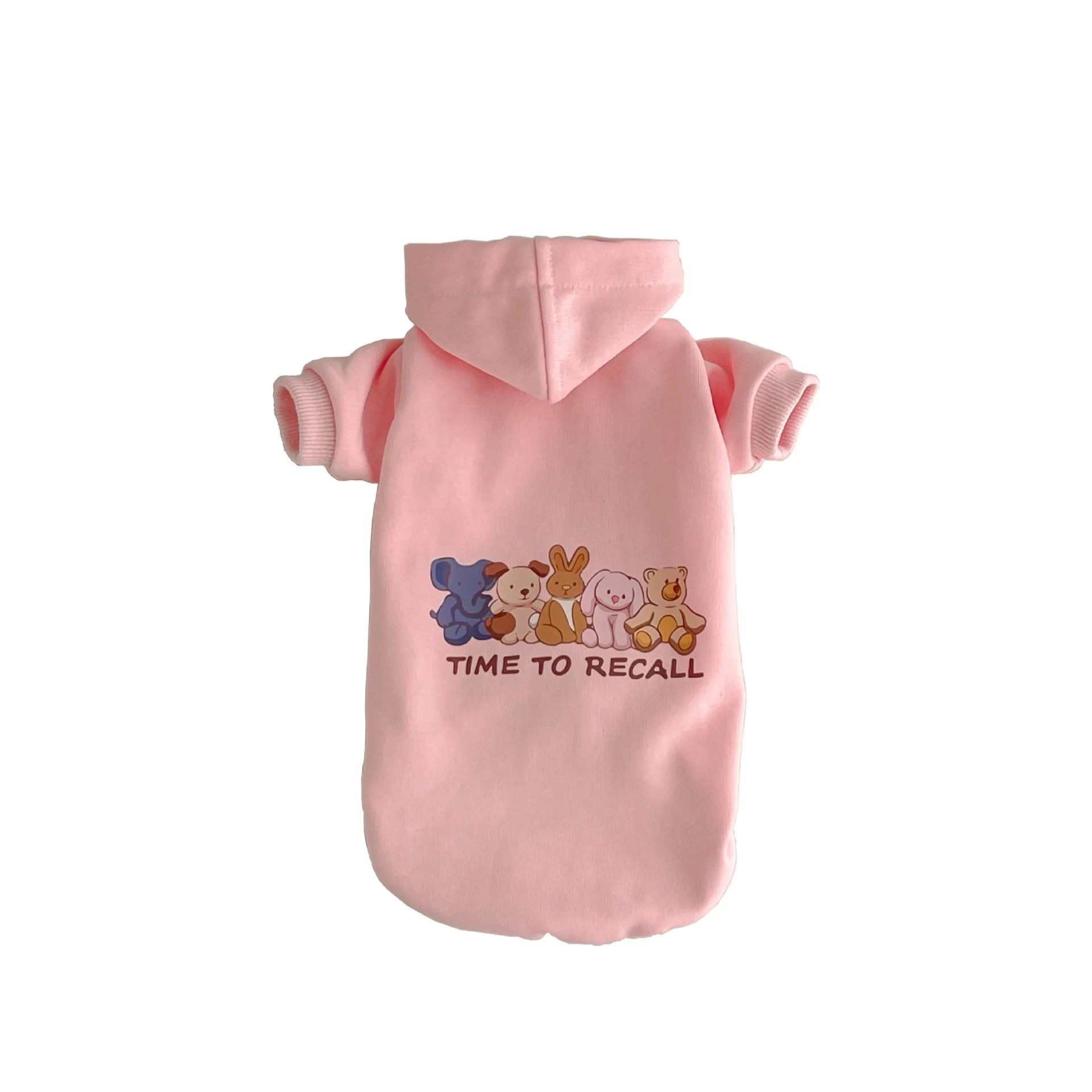 Sudadera con capucha para mascotas, camisa Base de color caramelo, sudadera de manga larga con estampado de dibujos animados, jersey para perros de otoño e invierno - imagen 5