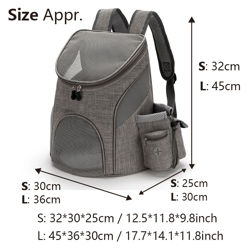 Bolsa de transporte para mascotas, bolso de hombro doble para gatos, mochila de viaje al aire libre con cremalleras de seguridad, bolsa de transporte transpirable para cachorros - imagen 2