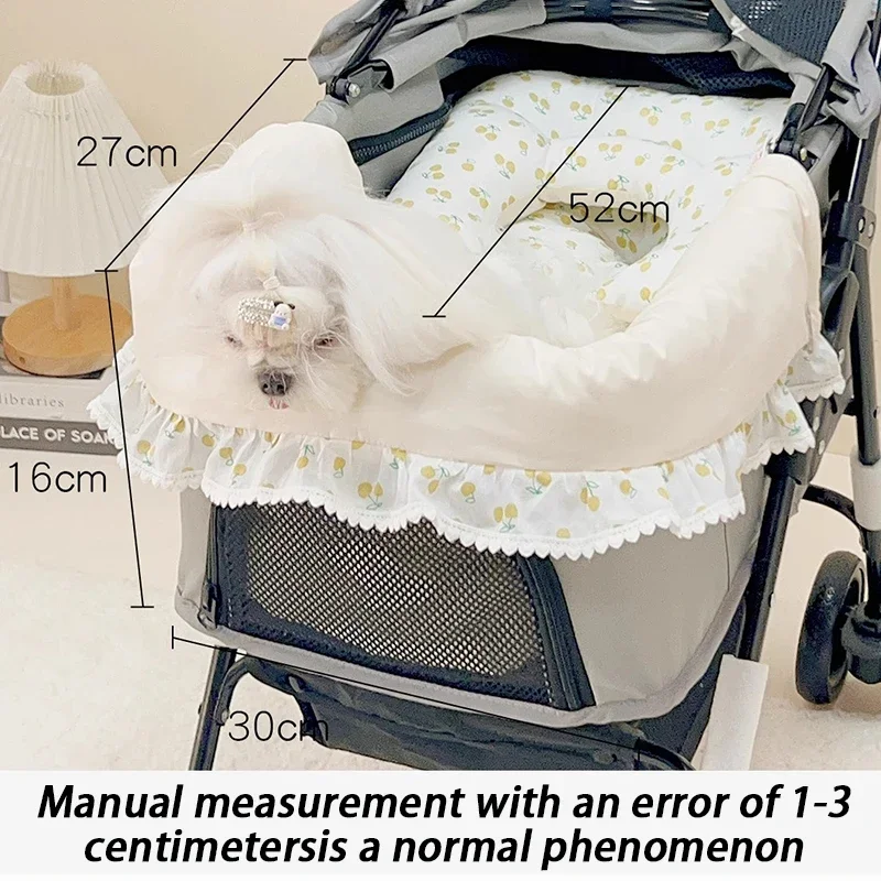 Cómodas almohadillas para borde de cochecito de perro, alfombrilla suave para cochecito de mascotas pequeñas y medianas, toallitas antisuciedad, alfombrilla de algodón Universal para las cuatro estaciones - imagen 4