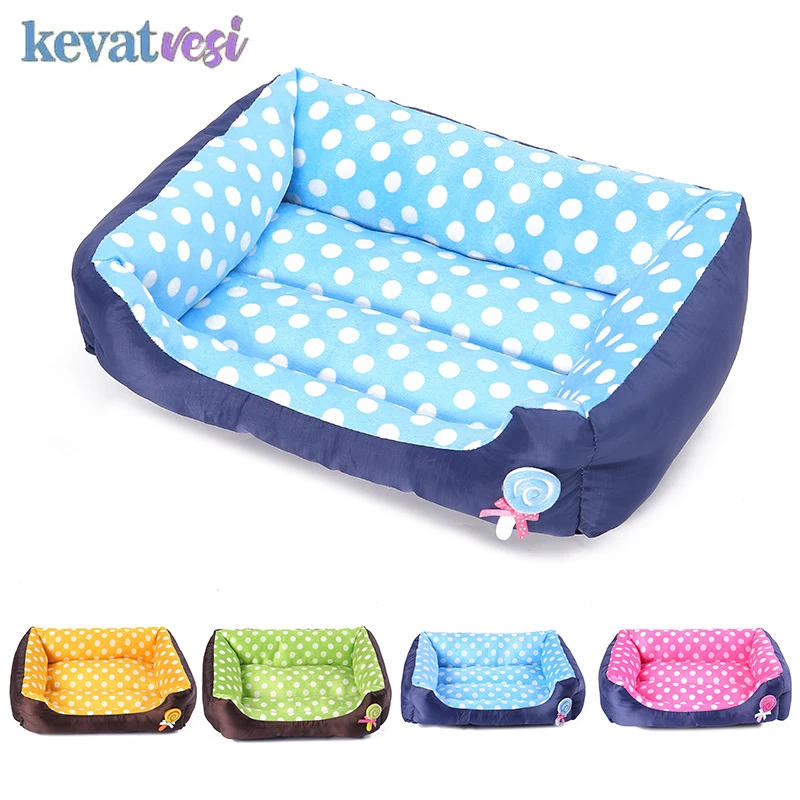 Cama cálida de invierno para perros, sofá, estera para dormir de felpa suave para perros, cama para cachorros lavable extraíble, estera cuadrada gruesa para mascotas, accesorios para perros