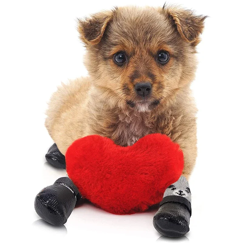Calcetines para perros y gatos, botas ajustables e impermeables, antideslizantes, protectores de patas para perros pequeños y medianos, 4 unidades - imagen 3