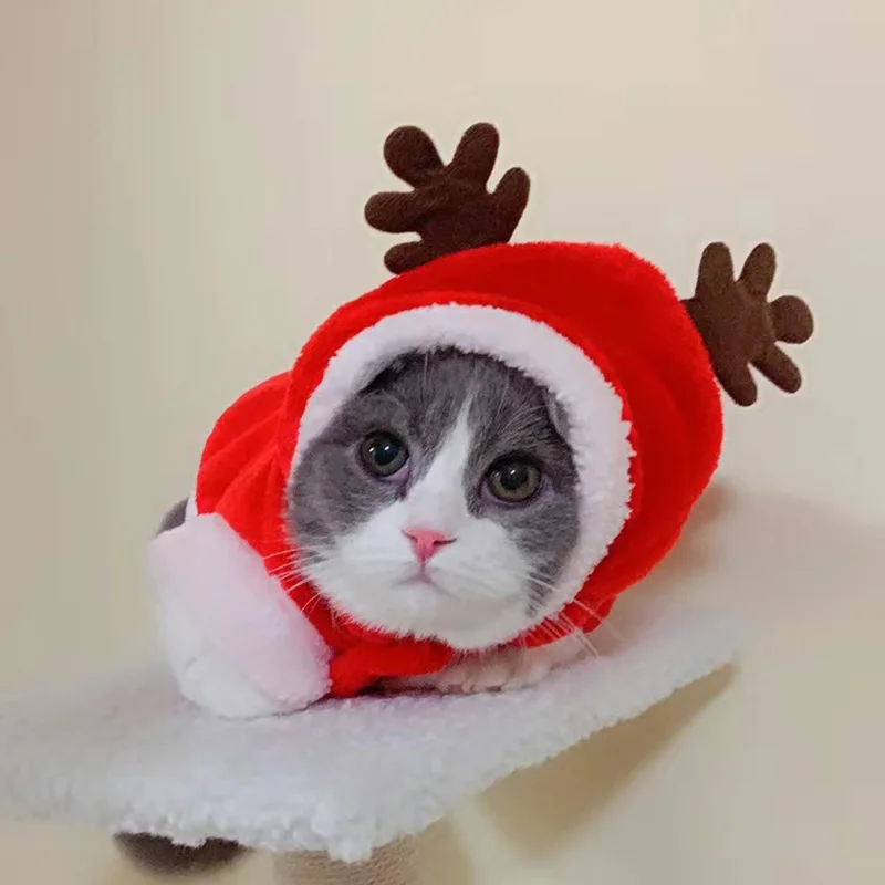 Disfraz navideño para gatos y perros pequeños – Forro polar cálido - imagen 4