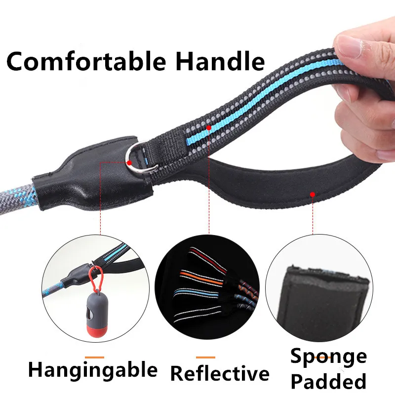 Correa para perro, correas cortas para perros que caminan, correa para perro de un solo paso, correas reflectantes para entrenamiento de perros, suministros para mascotas, accesorios para mascotas - imagen 4