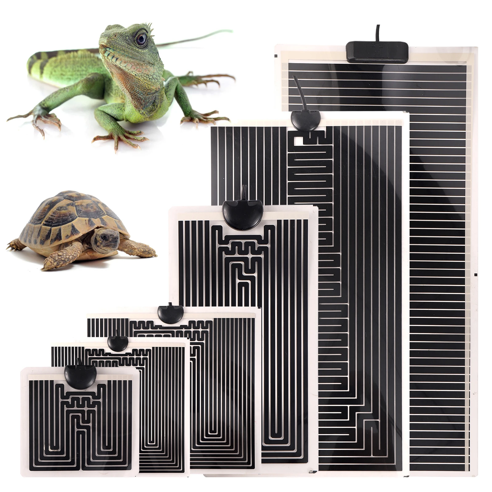 Almohadilla calefactora para reptiles con enchufe europeo, calentador de tortugas y lagartos, alfombrilla con controlador de temperatura ajustable y cálida para pecera pequeña, 1 ud.