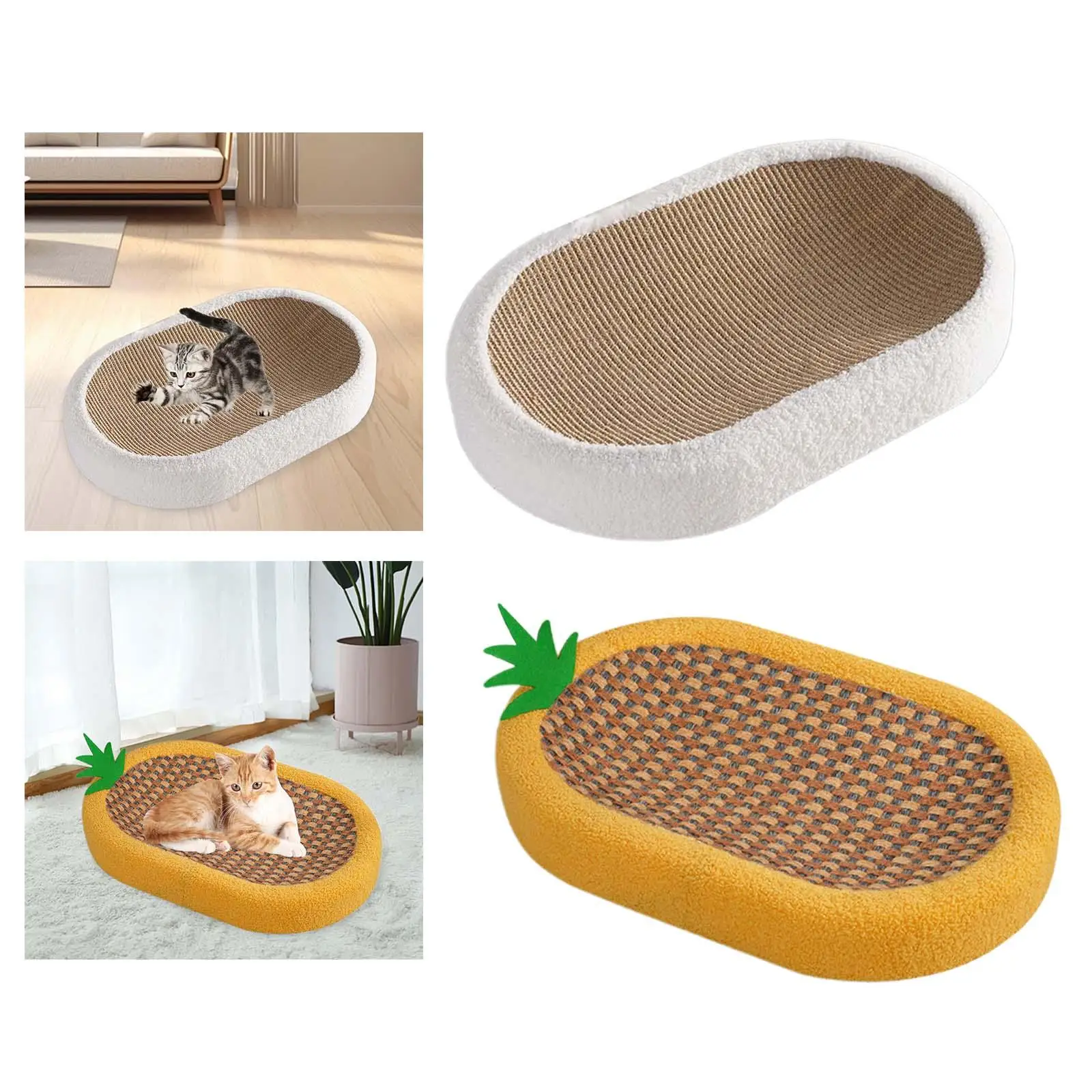 Cat Scratcher Lounge Bed Cat Scratcher Board Oval Sturdy Playing Cat Scratching Mat Sofa Furniture Protector for Pet Gift