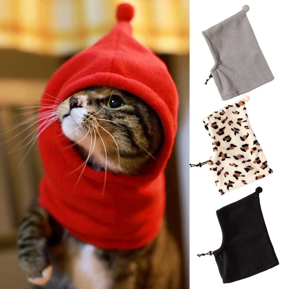 Gorro para cachorros y gatos, gorro cálido de lana para mascotas, accesorios para perros pequeños, gatos y gatitos, sombreros Sphynx ajustables de cuello alto, otoño e invierno
