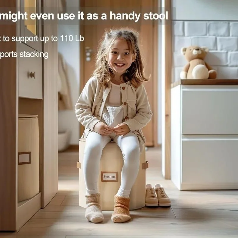 Caja de almacenamiento de zapatos con divisores extraíbles, organizador cilíndrico a prueba de polvo para armario, entrada, diseño multicompartimento, 1 Uds. - imagen 5