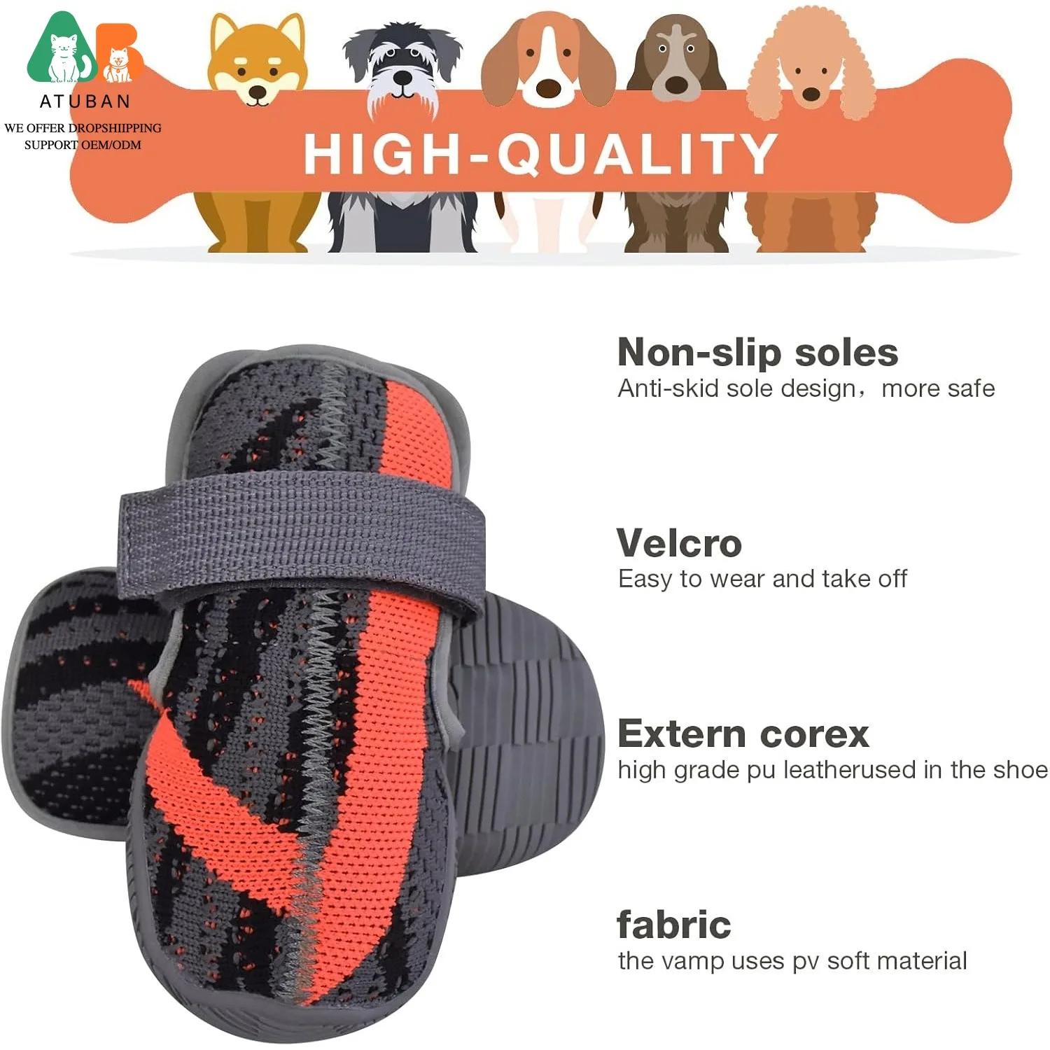 Botas transpirables antideslizantes para perro – Caminar y correr - imagen 4