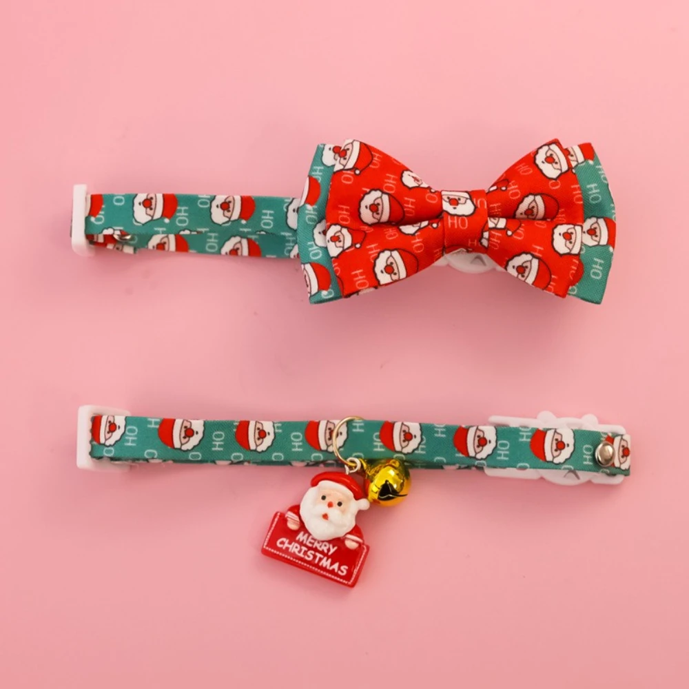 Collar Navideño con Lazo y Campana para Gatos y Perros – Sistema Anti-Asfixia