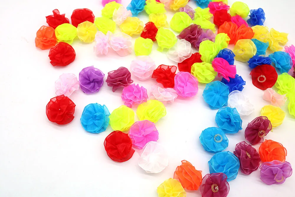 Lazos para el pelo de perro hechos a mano, accesorios de encaje para el pelo de mascotas, bandas de goma, suministros para mascotas, accesorios de aseo para perros, 100 piezas - imagen 4