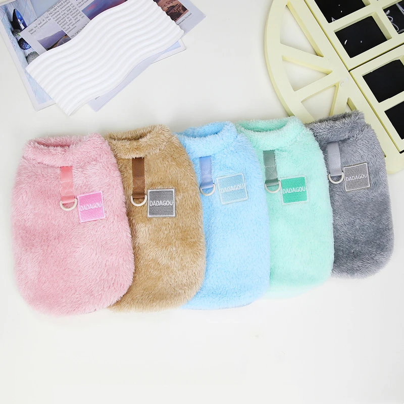 Ropa de lana suave para mascotas, abrigo para cachorros, Bulldog Francés, Pug, disfraces, chaqueta para perros pequeños, chaleco para Chihuahua, Yorks, Invierno - imagen 4