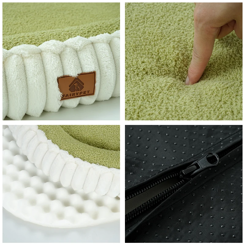 Cama de franela elíptica para perros – Otoño/Invierno desmontable - imagen 5