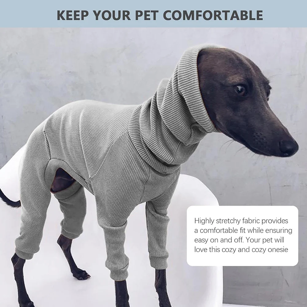 Ropa de galgo italiano Whippet, monos para perros grandes y medianos, pijamas de invierno con cuello alto para mascotas, monos para pastor - imagen 2