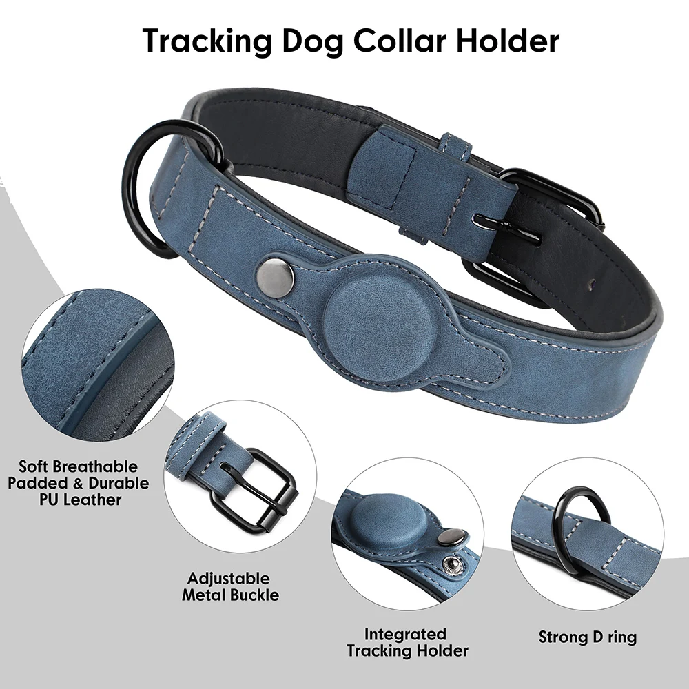 Collar de perro con rastreador GPS, collares de cuero PU para perros, Collar antipérdida para mascotas, Pug, Chihuahua, ajustable para perros pequeños, medianos y grandes - imagen 5