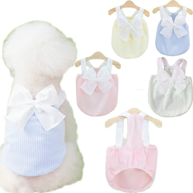 ropa perros chaleco lazo blanco verano camiseta capucha cachorros rosa verde azul amarillo chalecos capucha perros pequeños chihuahua perro salchicha