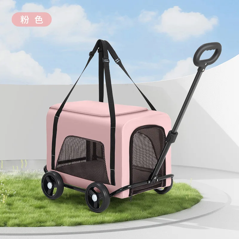 Carrito de paseo ligero plegable para gatos y perros pequeños – Portátil