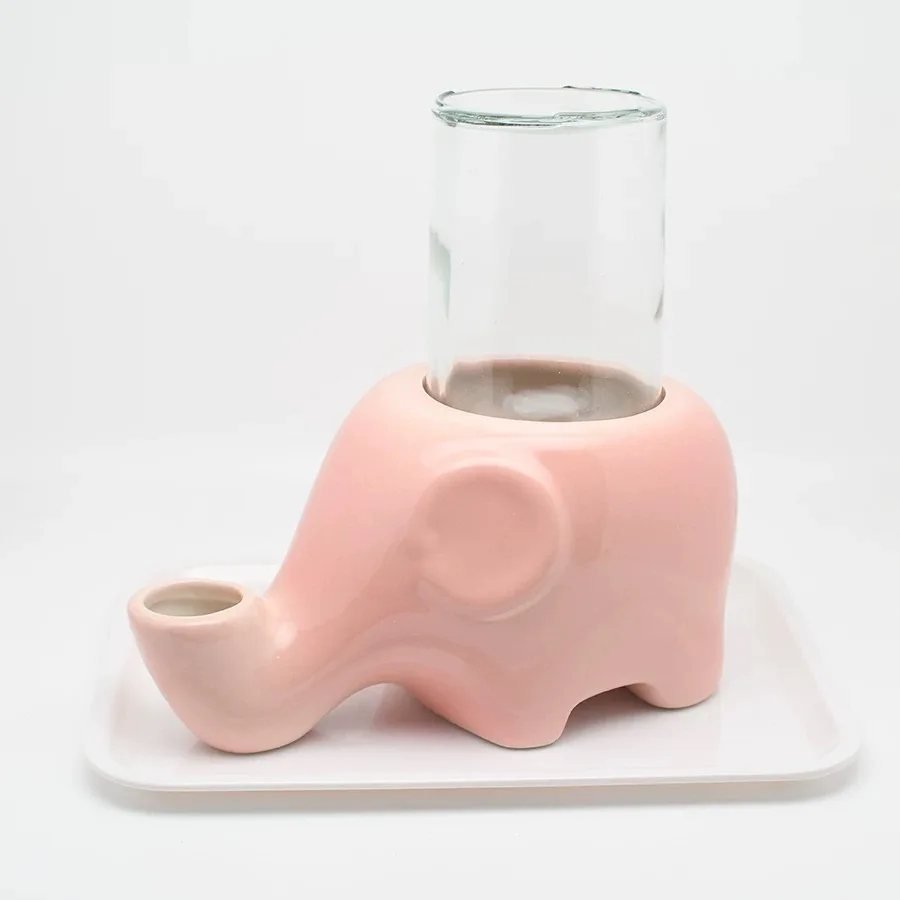 Bebedero cerámica elefante antideslizante gatos ergonómico boca pequeña - imagen 3