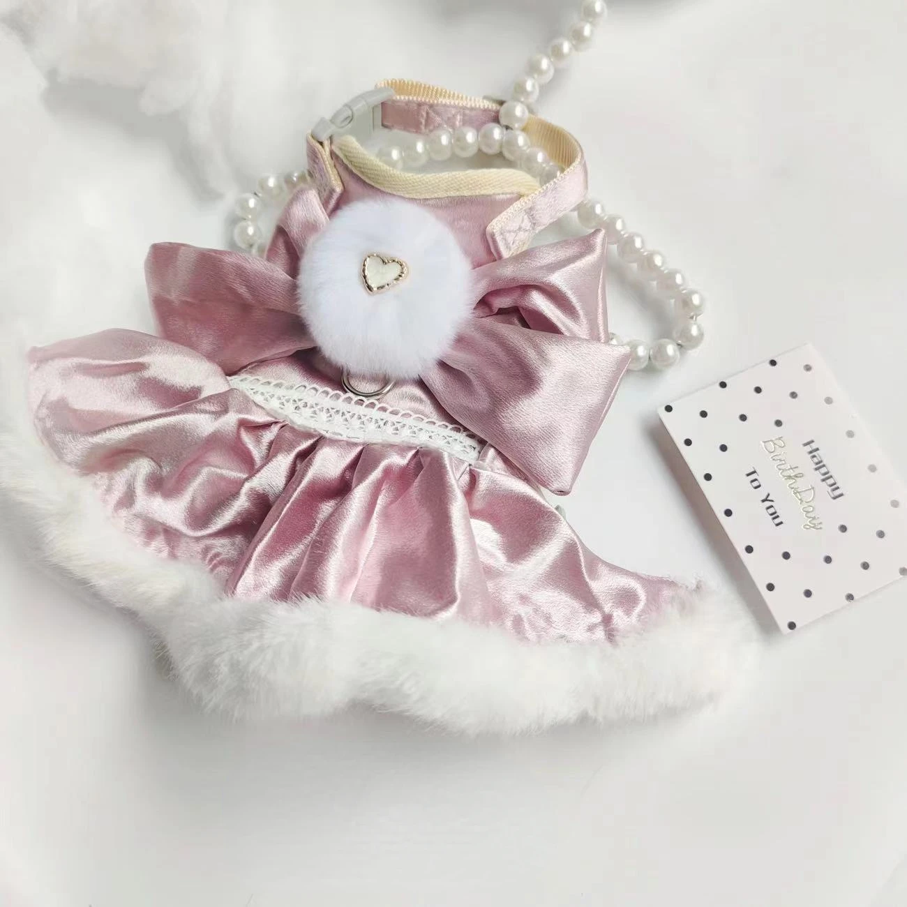 Correa de rebabas para mascotas, vestido de princesa de hadas Universal para gatos y perros, arnés de pecho para caminar, correa trasera, otoño, invierno, navidad - imagen 2