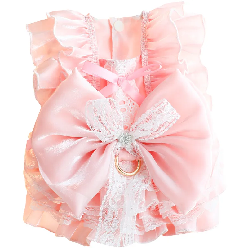 Nuevo vestido de princesa para perros con falda estilo Lolita con lazo para Chihuahua, Bichon, traje de peluche, vestido para perros pequeños - imagen 4
