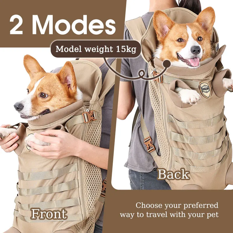 Mochila frontal para perro, bolso de hombro para transportar mascotas, portátil, de lujo para cachorros, accesorios para viajes al aire libre - imagen 2