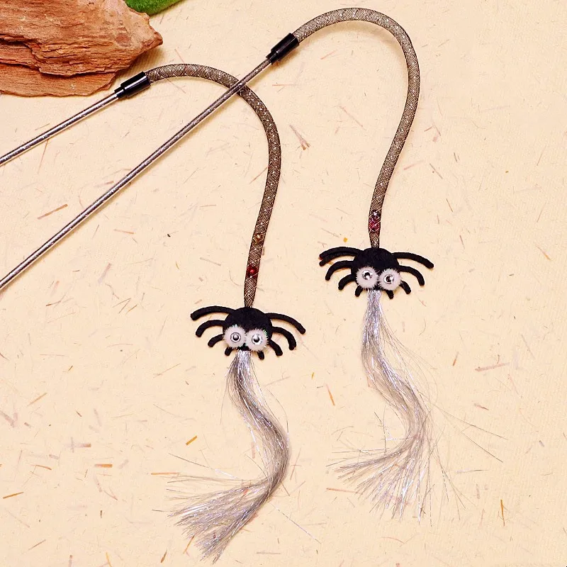 Juguete para gatos con plumas y borla mariposa interactivo seguro