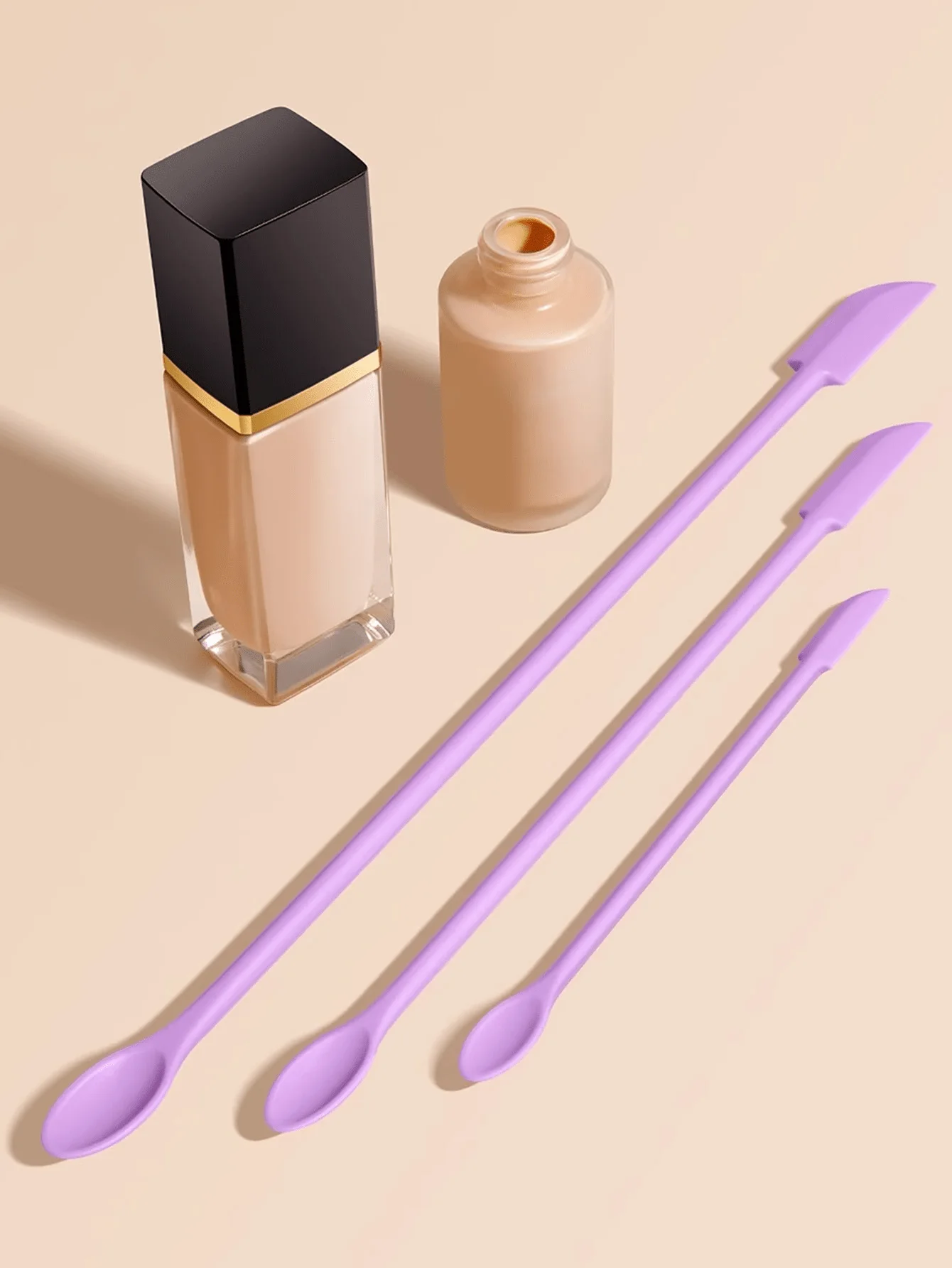 Set de 3 espátulas de silicona cosmética – Mango ergonómico para cosmética - imagen 3