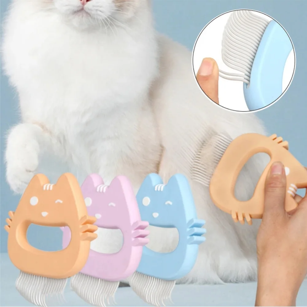 Peines para perros y gatos, cepillo removedor de pelo, herramientas de aseo para mascotas, peine de masaje para perros, cepillo con mango bonito, peine con aguja para depilación de gatos - imagen 3