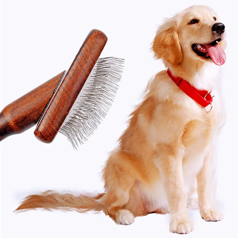 Cepillo para perros, peine de madera maciza para perros, cepillo de masaje para el cuidado de perros, removedor de pelo para mascotas, peine grande para cepillos de Limpieza del pelo de Gato, productos para mascotas - imagen 2