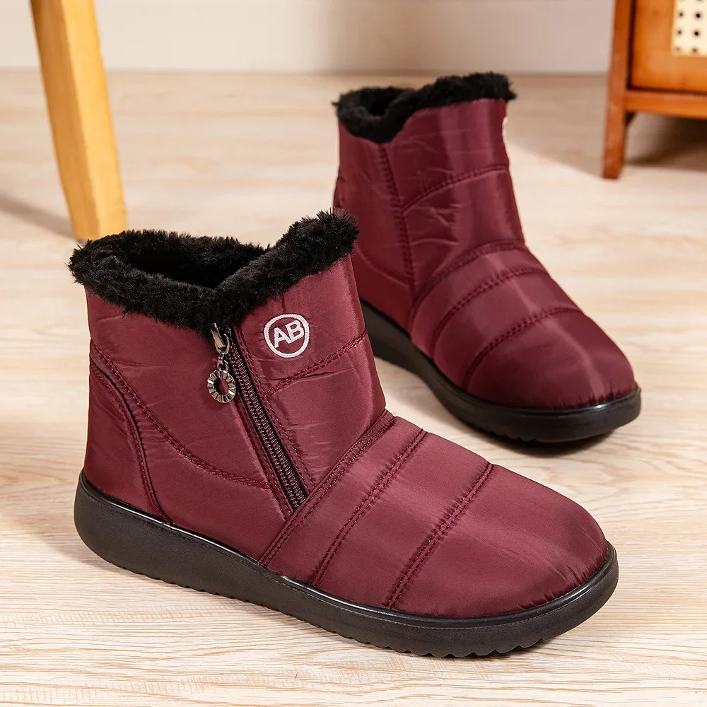 Botas de nieve impermeables antideslizantes para mujer, botines forrados de felpa cálida, zapatos cómodos de algodón para ocio, invierno, 2024 - imagen 5