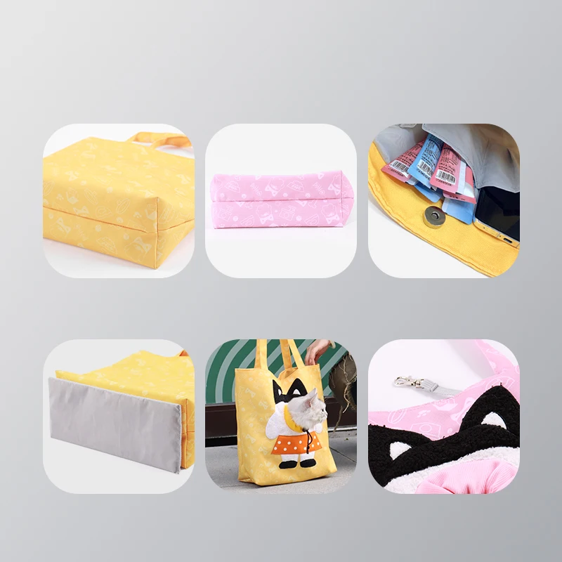 Bolsa transportadora ligera para mascotas para gatos de menos de 15 libras, bolso acolchado acolchado con Clip de correa de seguridad, transporte portátil cómodo - imagen 3