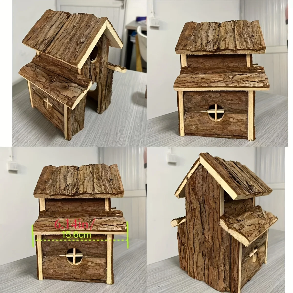 Casa de hámster de madera con túnel – Refugio y juego - imagen 4