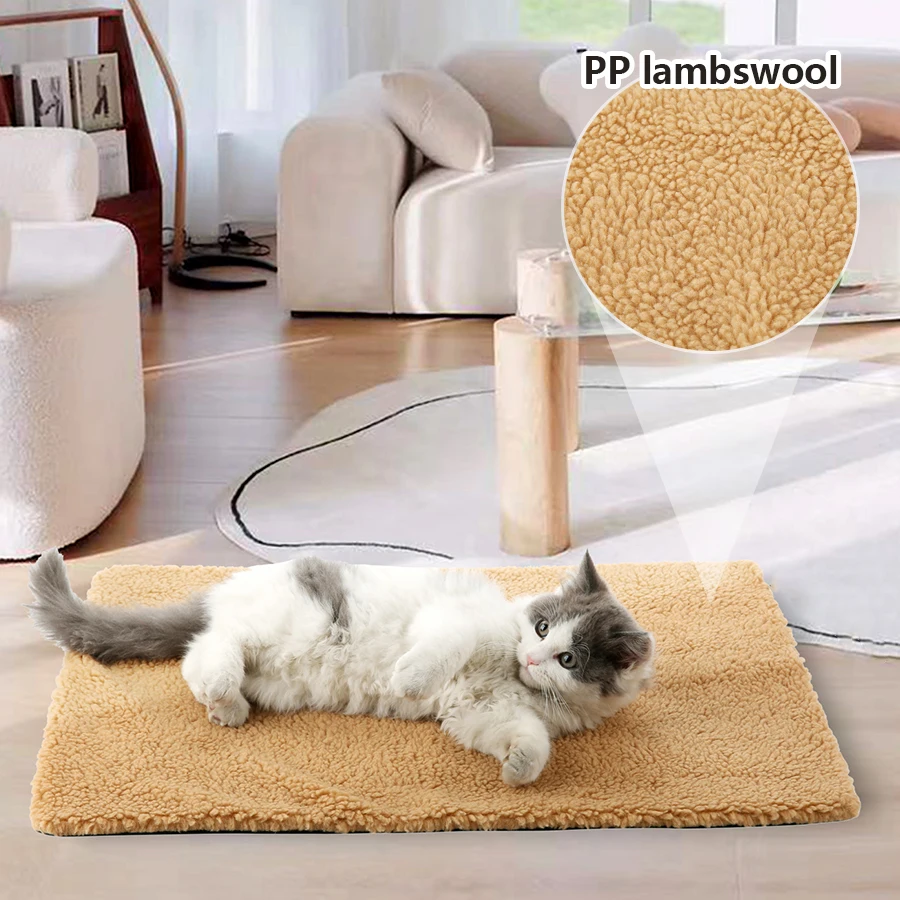 Estera para mascotas con autocalentamiento, colchón para perros con película de aluminio súper suave para dormir, alfombrilla para cama para gatos y perros pequeños y medianos