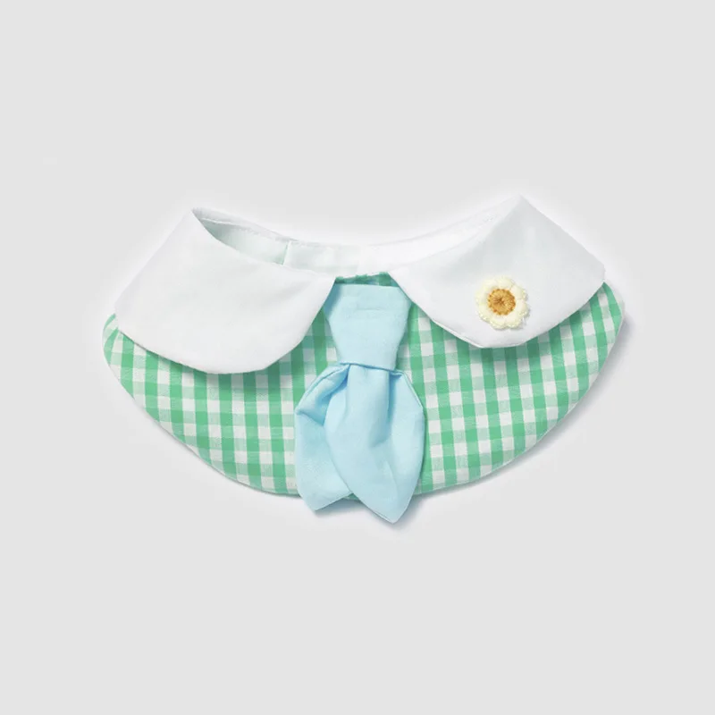 Pañuelo con lazo para mascotas, Collar falso, bufanda de baba de encaje, accesorio a cuadros para perros, babero para gatos, bufandas, accesorios para gatos, accesorios para cachorros - imagen 2