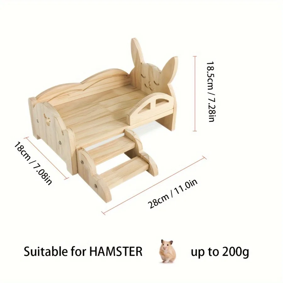 Caseta de madera para cobayas y conejos – Cama con colchoneta suave - imagen 5