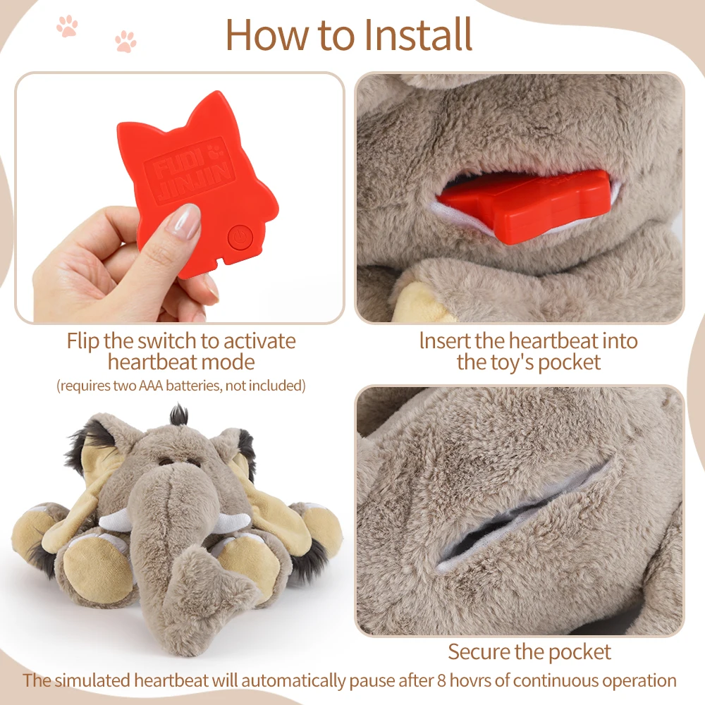 Juguetes de peluche para perros con temática de Halloween con función de latido del corazón, regalo de cumpleaños rico educativo para perros, ayuda de entrenamiento comportamental - imagen 5