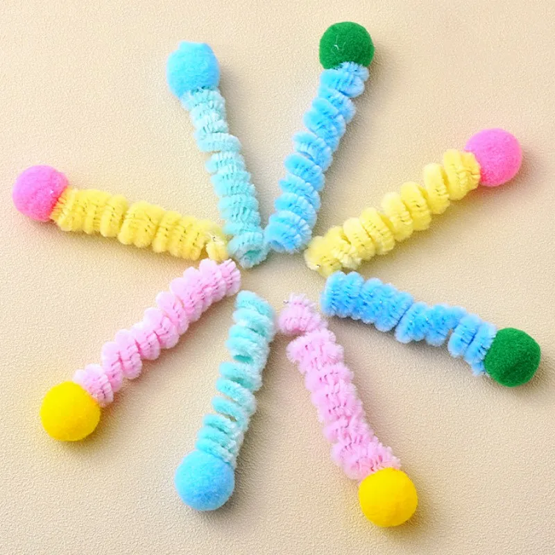 Juguete para gatos, juego de primavera, juguetes para gatos, bola de lana colorida interactiva, juguete de 4 Uds., juego de primavera Teaser, juguetes para gatos, productos para mascotas