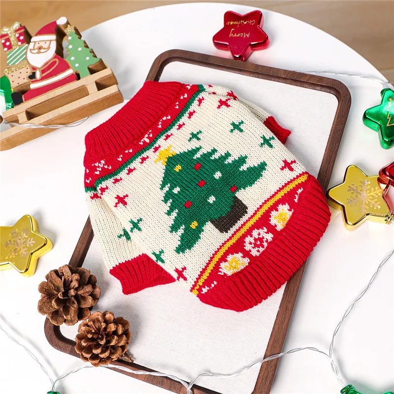 Ropa navideña para mascotas, suéter para perros, disfraz para gatos, ropa para perros pequeños, suéter para gatos, abrigo para perros, abrigo cálido de punto para mascotas para Halloween - imagen 5