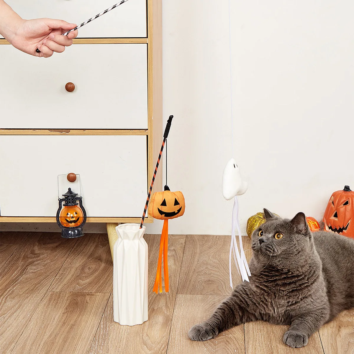 Juguete interactivo para mascotas, cinta de calabaza para Halloween, juguete interactivo para gatos, accesorios interactivos, productos para mascotas - imagen 2