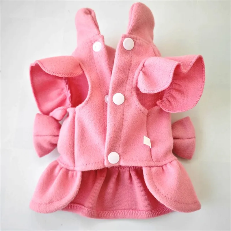 Abrigo de lana rosa dulce para perros, ropa de invierno con lazo para perros pequeños, disfraz de manga voladora, abrigo para cachorros, chaqueta Chiwawa XXL - imagen 5