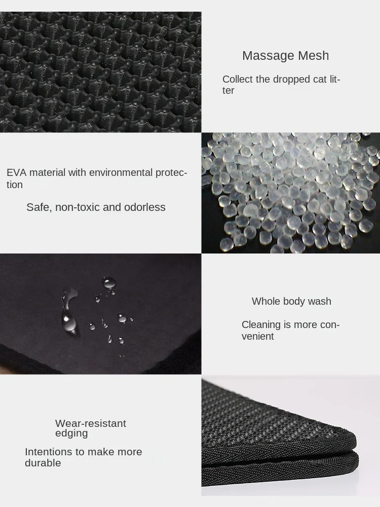 Matelas à litière EVA Double couche pour chat, imperméable, antidérapant, filtre de bassin de sable, chaton, chien, matelas lavable, tapis de sol, fournitures de nettoyage pour animaux de compagnie - imagen 5